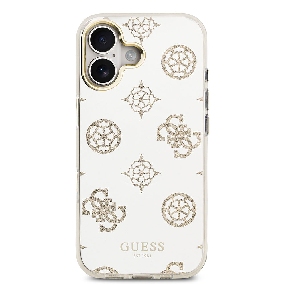 Apple iPhone 17 Case Guess Original Licensed Metal Camera Frame Glitter Mirror Cover Gold
