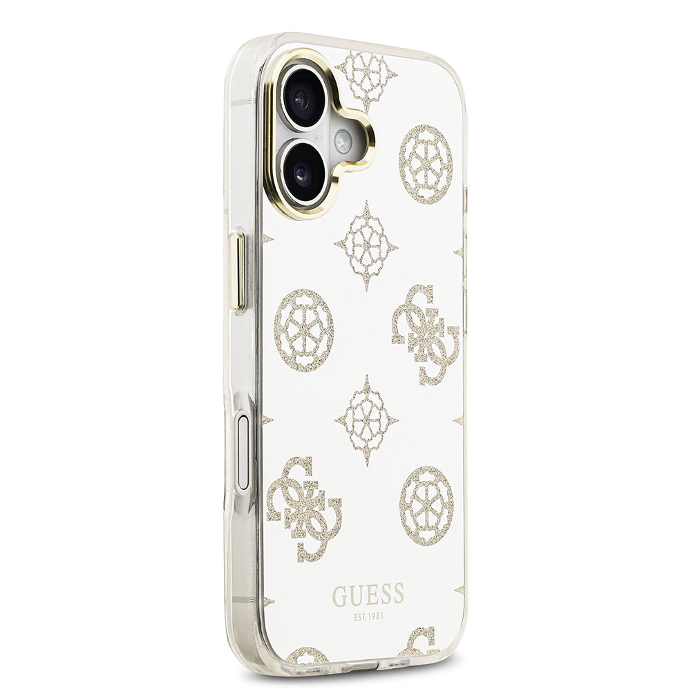 Apple iPhone 17 Case Guess Original Licensed Metal Camera Frame Glitter Mirror Cover Gold