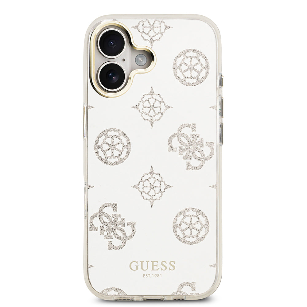 Apple iPhone 17 Case Guess Original Licensed Metal Camera Frame Glitter Mirror Cover Gold