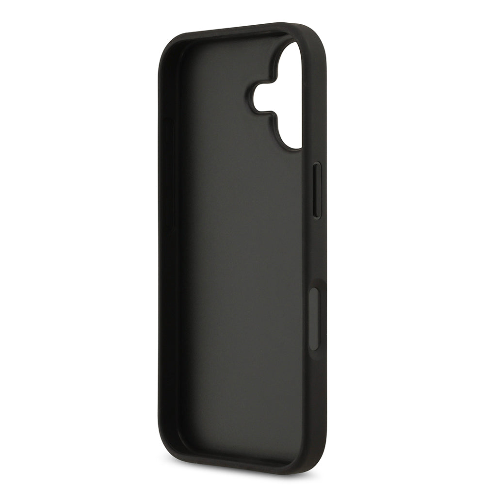 Apple iPhone 17 Case Guess Original Licensed PU Leather 4G Patterned Triangle Logo Cover Black