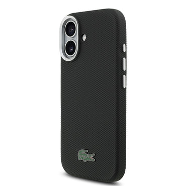 Apple iPhone 17 Kılıf Lacoste Orjinal Lisanslı M-Safe Şarj Özellikli PVC Pike Desenli Arka Yüzey İkonik Timsah Dokuma Logolu Kapak