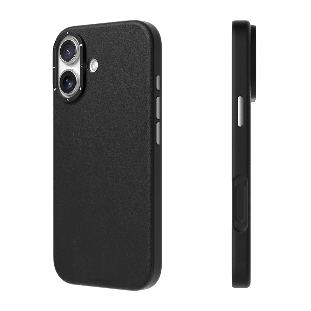 Apple iPhone 17 Case with M-safe Charging Function, Simple Matte Leather Pattern, Youngkit Tech Fashion Series Cover, Gray