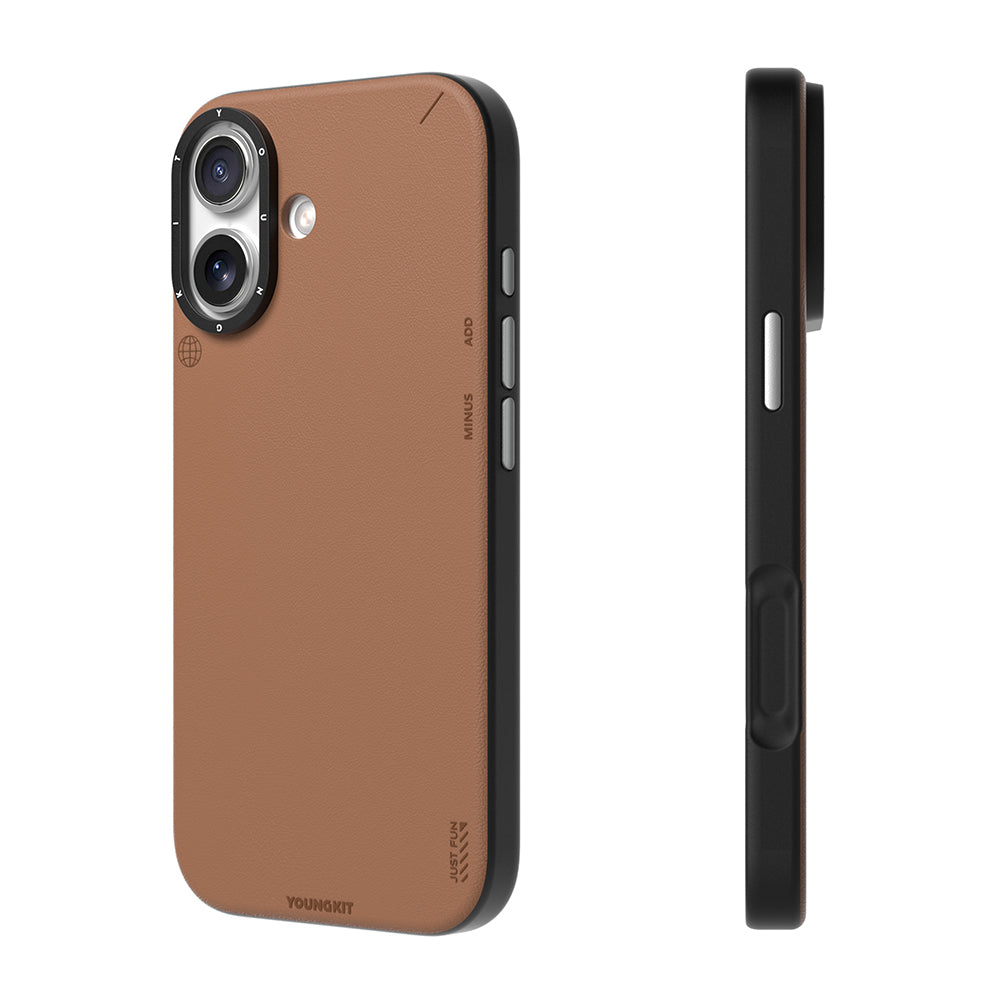 Apple iPhone 17 Case with M-safe Charging Function, Simple Matte Leather Pattern, Youngkit Tech Fashion Series Cover, Gray