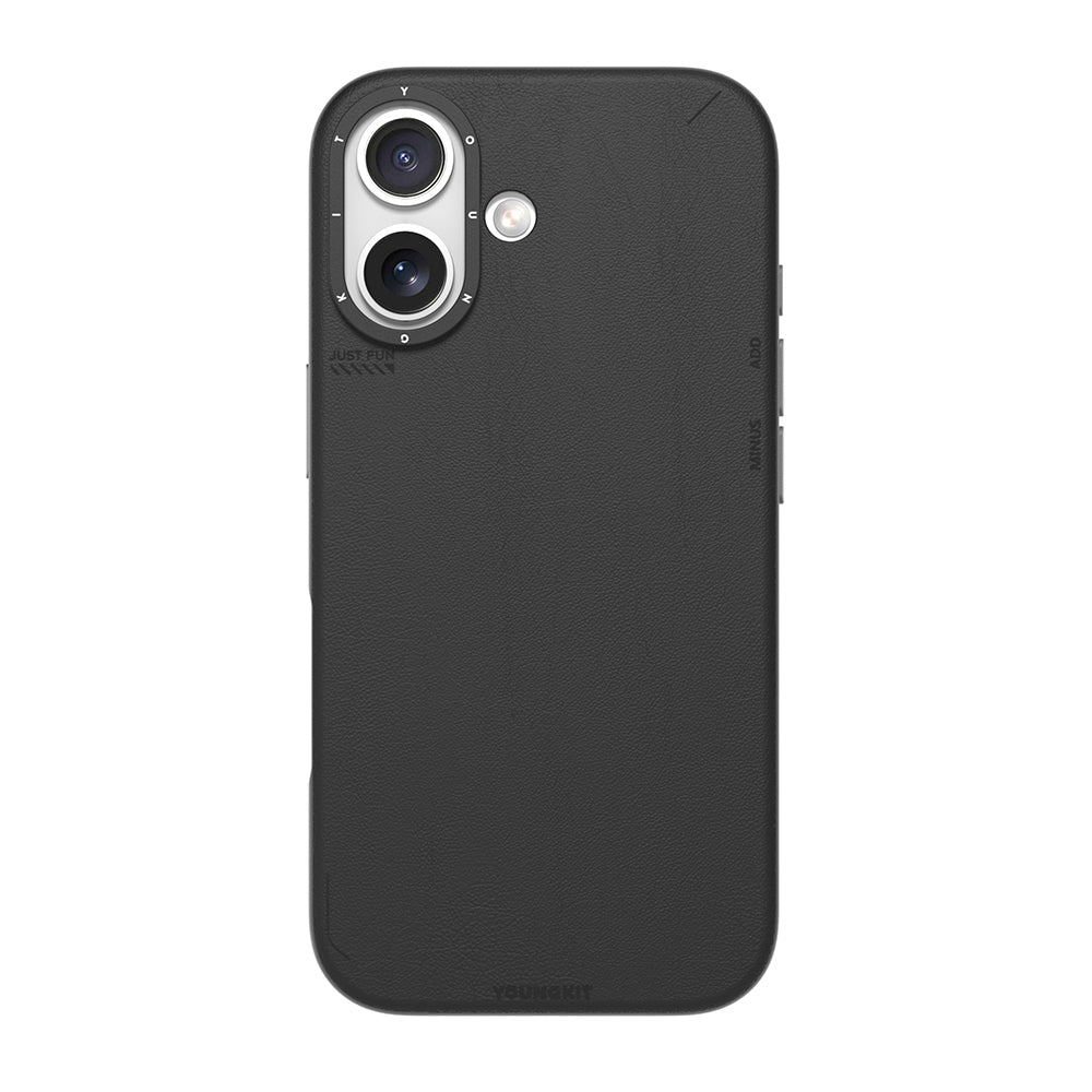 Apple iPhone 17 Case with M-safe Charging Function, Simple Matte Leather Pattern, Youngkit Tech Fashion Series Cover, Gray