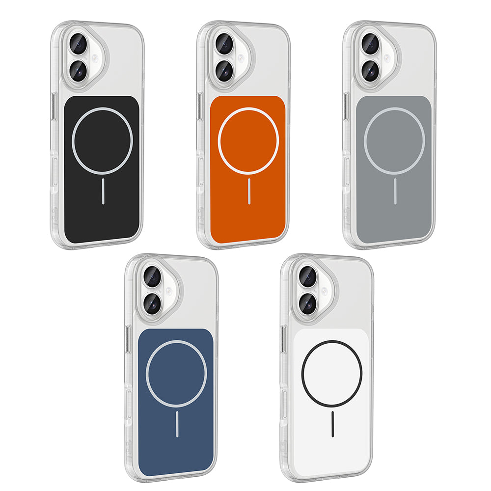 Apple iPhone 17 Kılıf M-Safe Şarj Özellikli Metal Buton Tasarımlı Zore İkonik Sert Silikon Kapak Gri