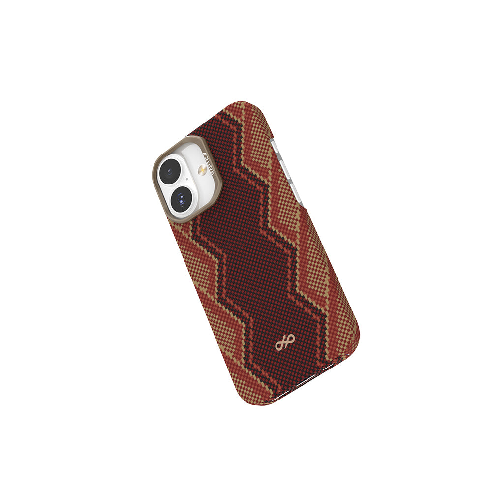 Apple iPhone 17 Kılıf M-safe Şarj Özellikli Raptic Aramid Skin Bionic Serisi Kapak Kırmızı