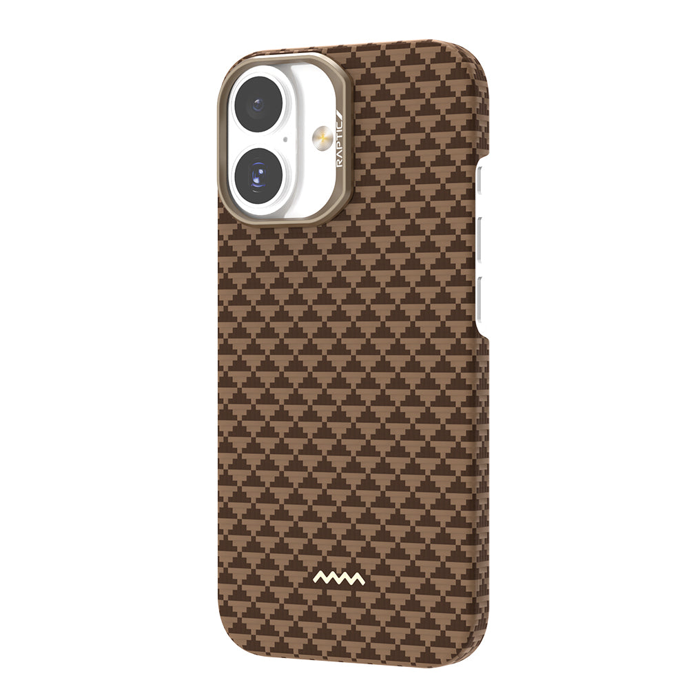 Apple iPhone 17 Case M-safe Charging Feature Raptic Aramid Skin Origin Series Cover Brown