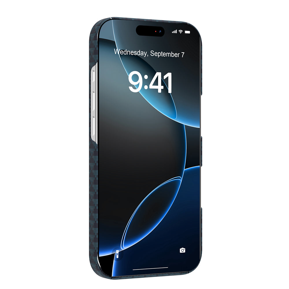 Apple iPhone 17 Kılıf M-safe Şarj Özellikli Raptic Aramid Skin Origin Serisi Kapak Lacivert