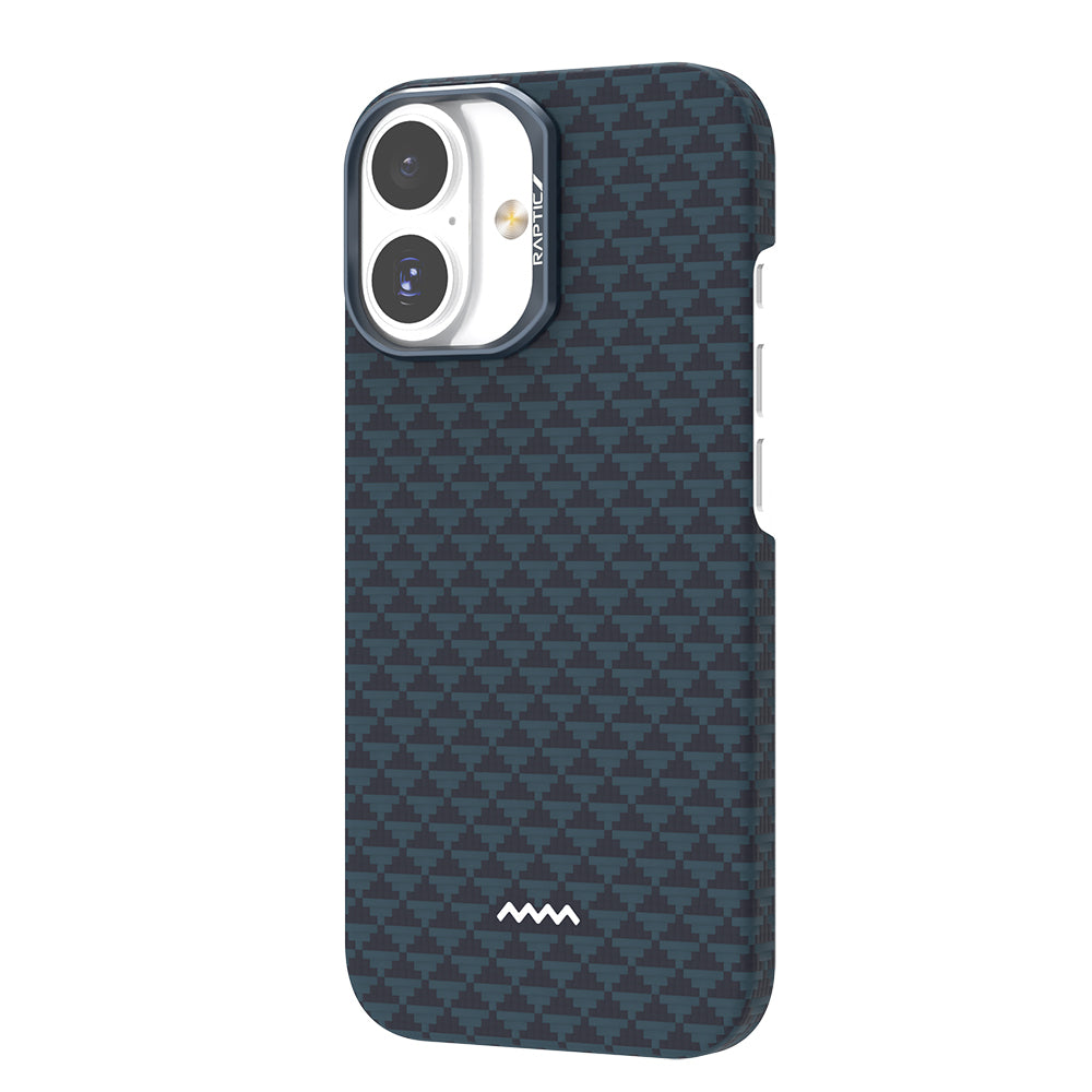 Apple iPhone 17 Kılıf M-safe Şarj Özellikli Raptic Aramid Skin Origin Serisi Kapak Lacivert