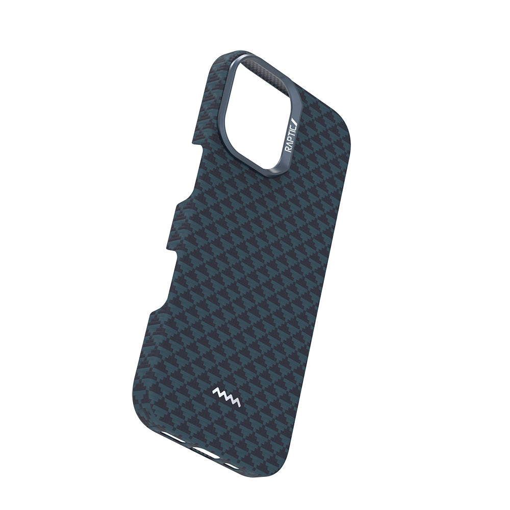 Apple iPhone 17 Kılıf M-safe Şarj Özellikli Raptic Aramid Skin Origin Serisi Kapak Lacivert