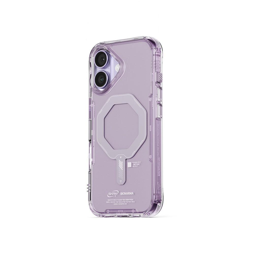 Apple iPhone 17 Case M-safe Charging Transparent Airbag Design Skinarma Saido Mag-Charge Cover Lilac