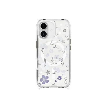 Apple iPhone 17 Kılıf M-safe Şarj Özellikli Şeffaf Arka Yüzey Çiçekli Coehl Amara Kapak