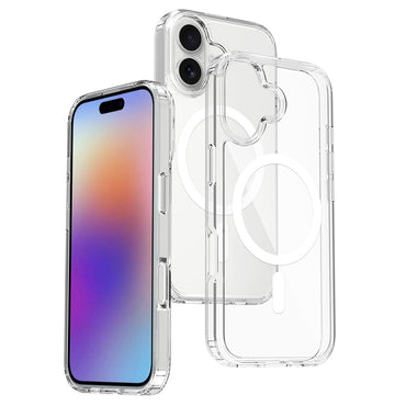Apple iPhone 17 Case M-safe Charging Transparent Hard PC Zore Embos Cover Transparent