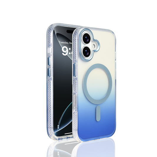 Apple iPhone 17 Case M-safe Charging Feature Transparent Color Transition Zore Toros Cover Blue