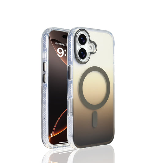 Apple iPhone 17 Case M-safe Charging Feature Transparent Color Transition Zore Toros Cover Gray