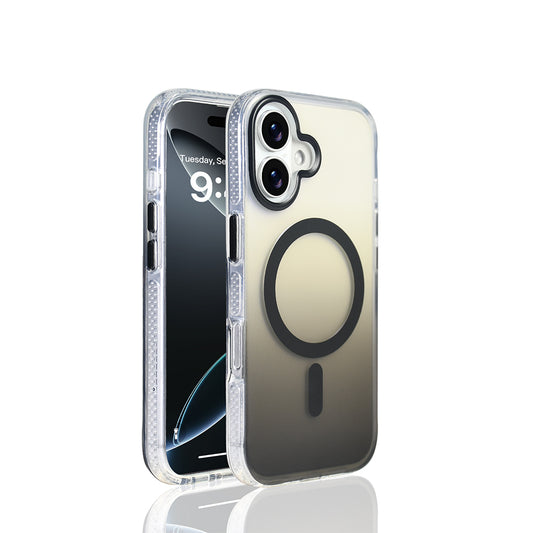 Apple iPhone 17 Case M-safe Charging Feature Transparent Color Transition Zore Toros Cover Black