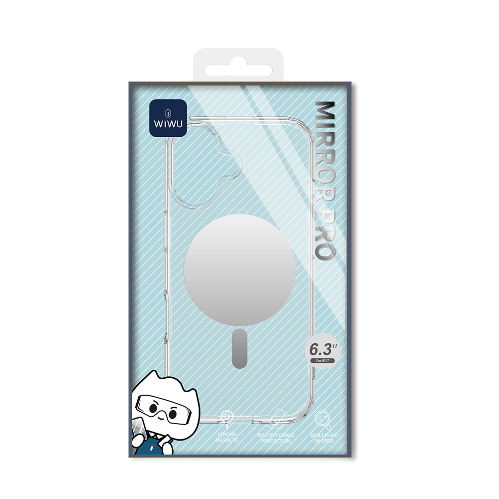 Apple iPhone 17 Case M-safe Charging Feature Wiwu MCC-701 Mirrored Pro Series Hard PC Cover Transparent