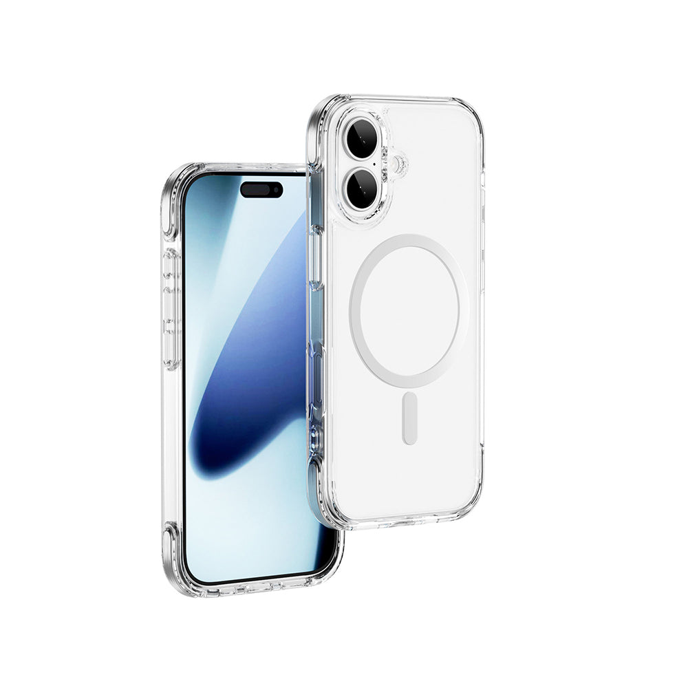 Apple iPhone 17 Kılıf M-safe Şarj Özellikli Wiwu MCC-702 Titanyum Pro Serisi Sert PC Kapak Şeffaf