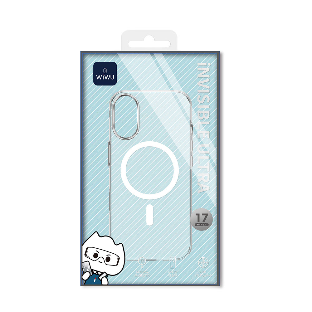 Apple iPhone 17 Case M-safe Charging Feature Wiwu YXK-208 Invisible Ultra Hard PC Cover Transparent