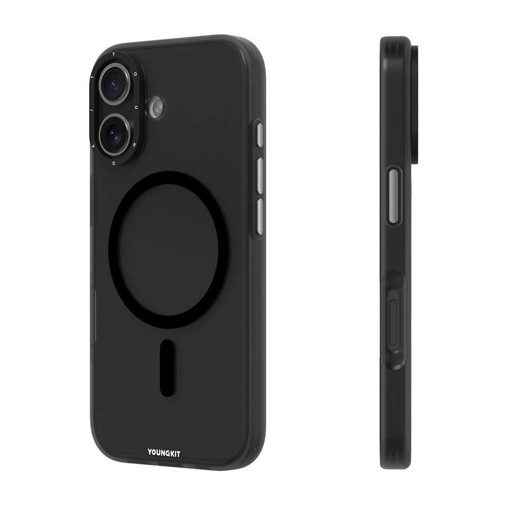 Apple iPhone 17 Kılıf M-safe Şarj Özellikli Youngkit Hidden Sand Serisi Kapak Siyah