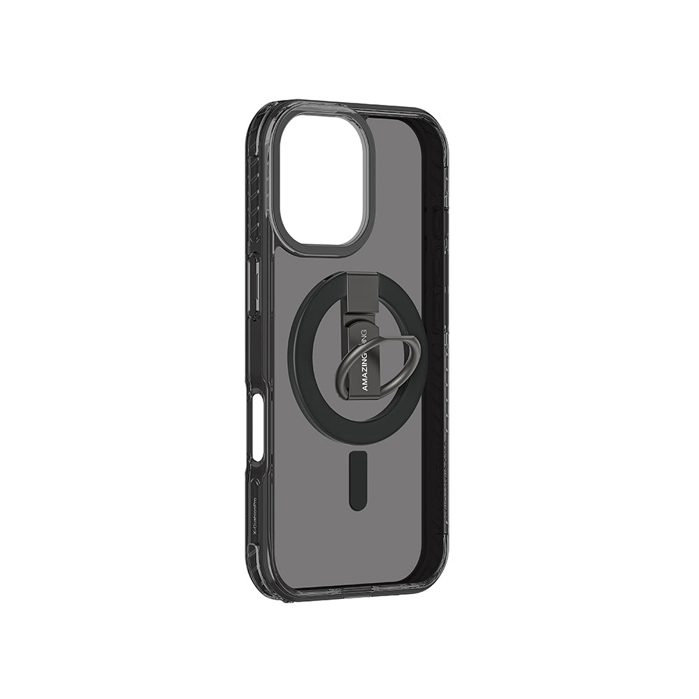 Apple iPhone 17 Case with M-safe Charging Feature and Ring Stand Amazingthing Titan Pro Series Cover Black