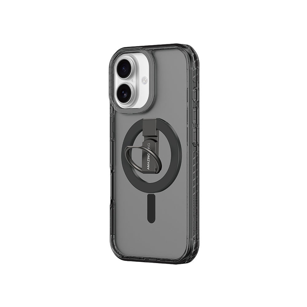 Apple iPhone 17 Case with M-safe Charging Feature and Ring Stand Amazingthing Titan Pro Series Cover Black
