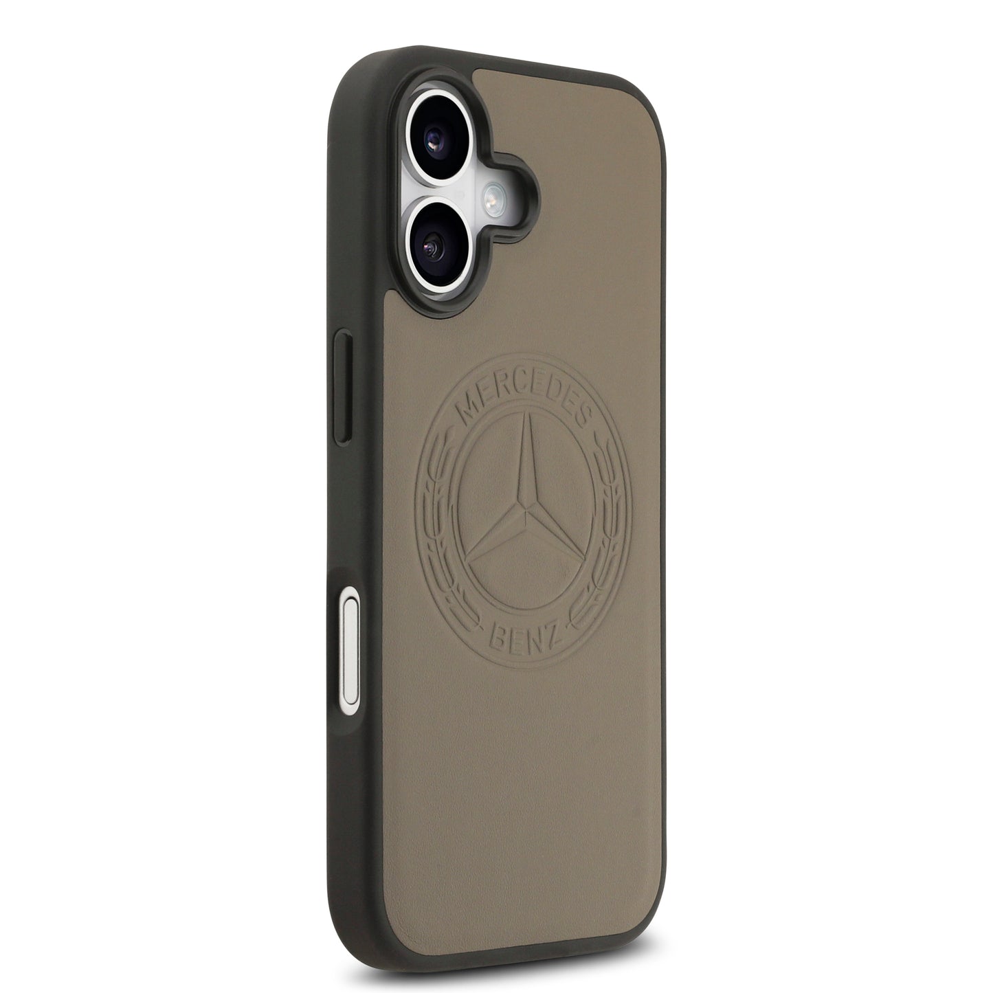 Apple iPhone 17 Kılıf Mercedes Benz Orjinal Lisanslı M-safe Şarj Özellikli Hakiki Deri Nostaljik Yıldız Dizayn Kapak Kahverengi