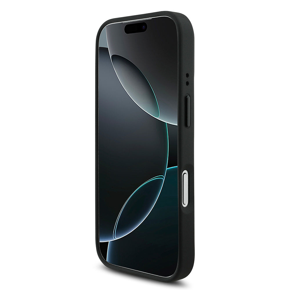 Apple iPhone 17 Pro Kılıf BMW Orjinal Lisanslı M-safe Şarj Özellikli M Logolu Üç Şeritli Delikli Deri Kapak Gri