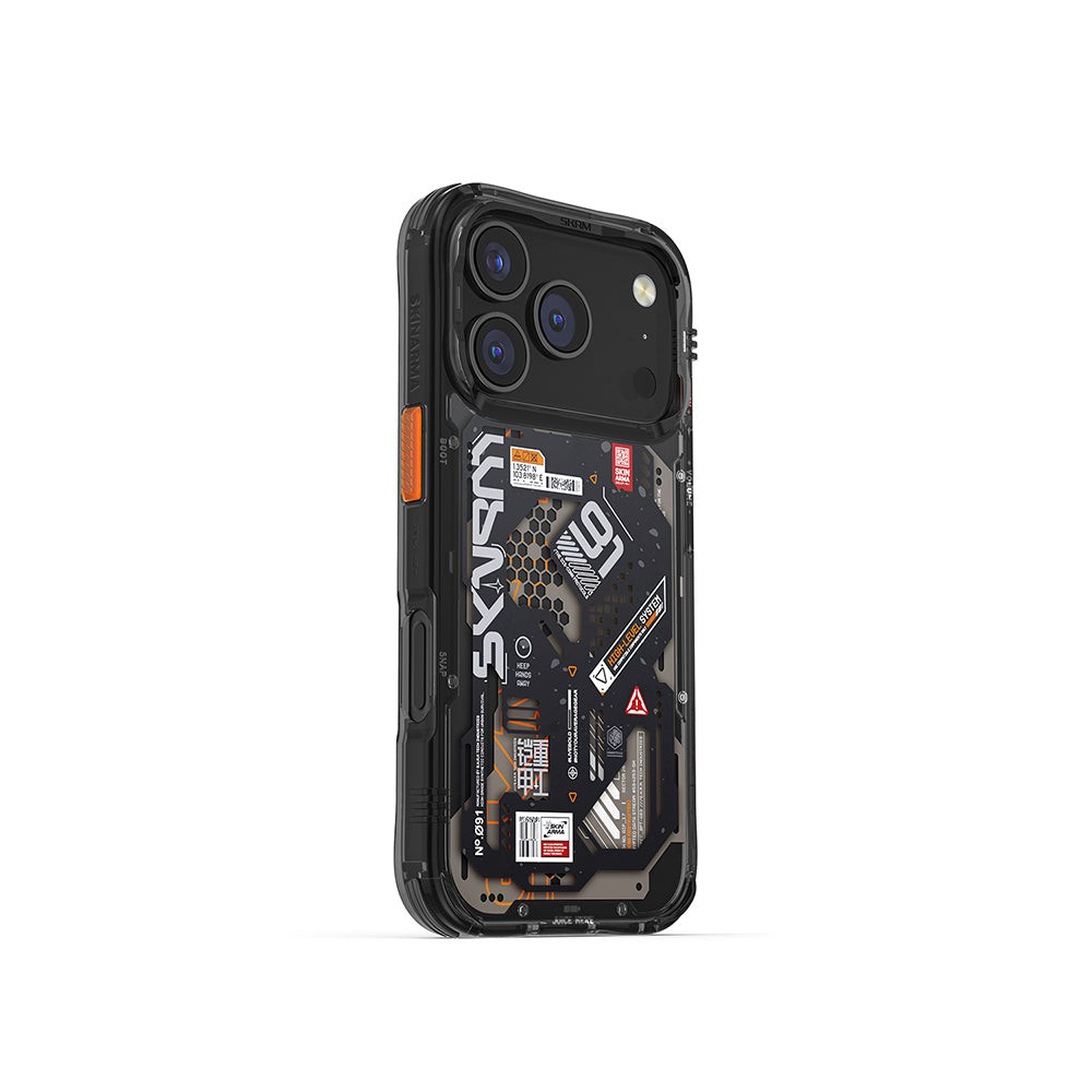 Apple iPhone 17 Pro Case Patterned Airbag Design Skinarma Spectra Cover Black