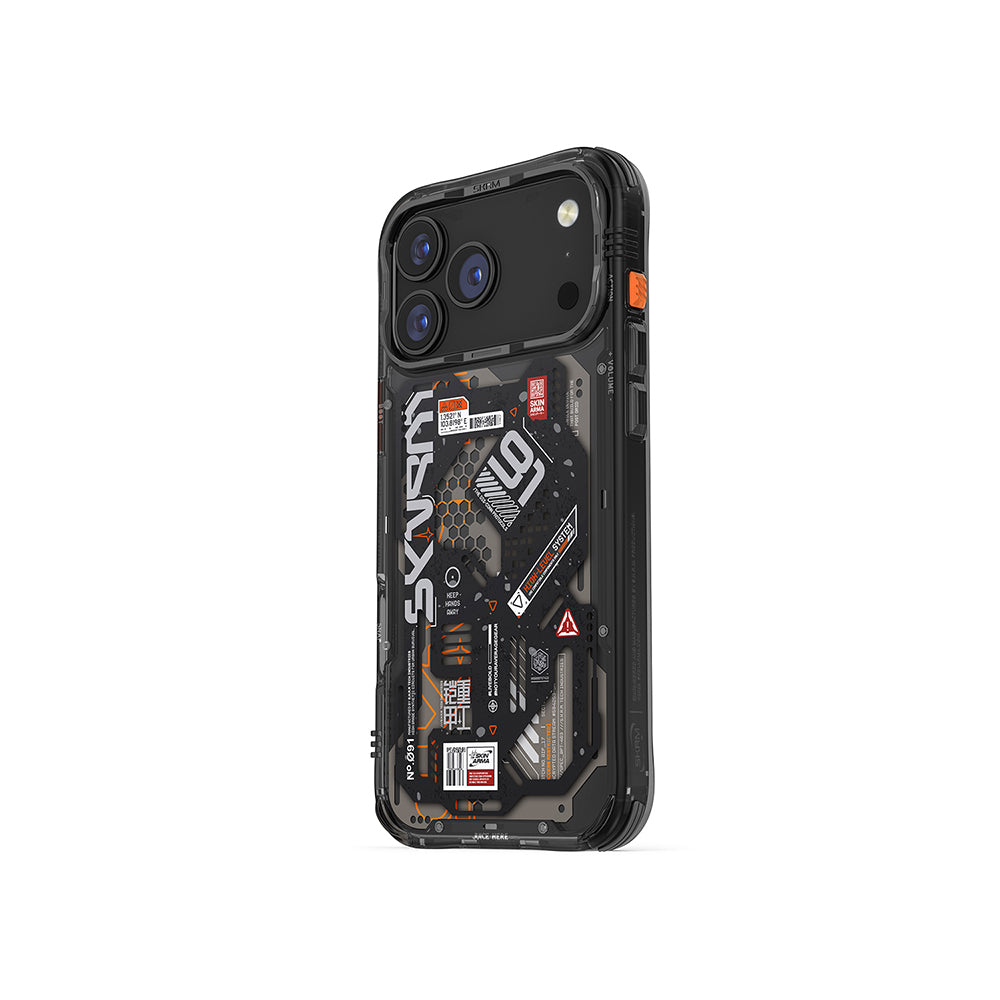 Apple iPhone 17 Pro Case Patterned Airbag Design Skinarma Spectra Cover Black