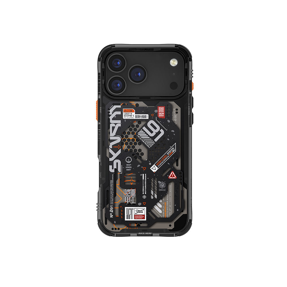 Apple iPhone 17 Pro Case Patterned Airbag Design Skinarma Spectra Cover Black