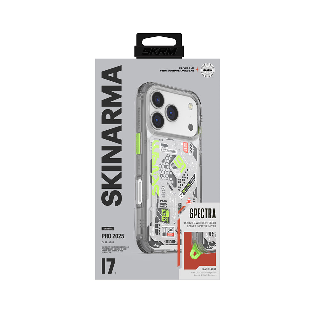 Apple iPhone 17 Pro Case Patterned Airbag Design Skinarma Spectra Cover Black