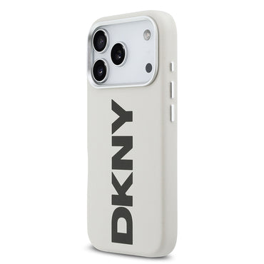 Apple iPhone 17 Pro Kılıf DKNY Orjinal Lisanslı M-safe Şarj Özellikli PU Büyük Dikey Logolu Kapak