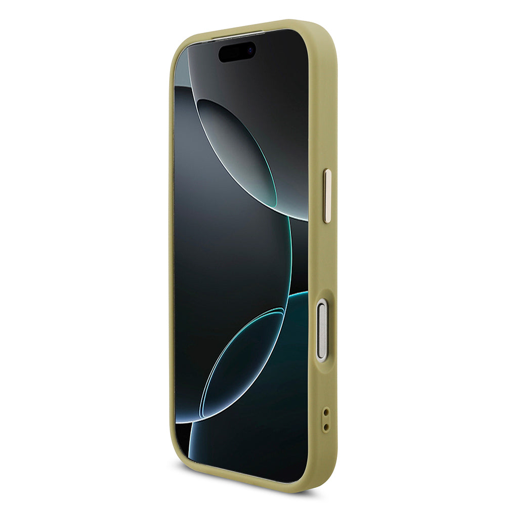 Apple iPhone 17 Pro Case Guess Original Licensed 4G Large Metal Camera Frame and Logo Glitter Cover Black