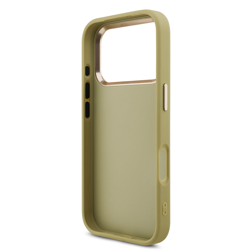Apple iPhone 17 Pro Case Guess Original Licensed 4G Large Metal Camera Frame and Logo Glitter Cover Black