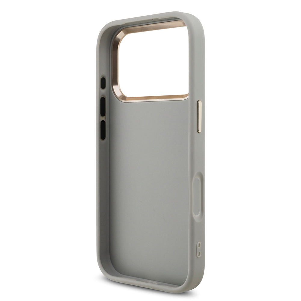 Apple iPhone 17 Pro Case Guess Original Licensed 4G Large Metal Camera Frame and Logo Glitter Cover Black