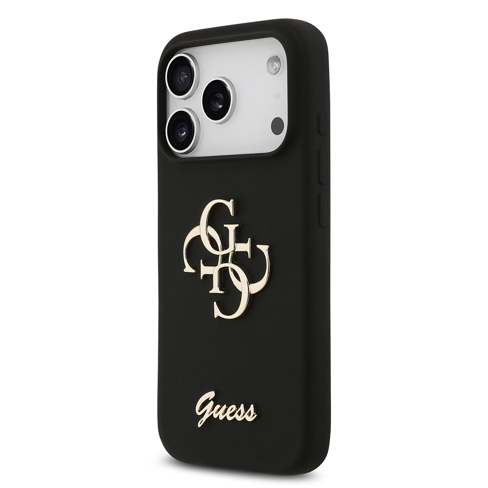 Apple iPhone 17 Pro Kılıf Guess Orjinal Lisanslı Grained Yazı Logolu Kapak Kahverengi