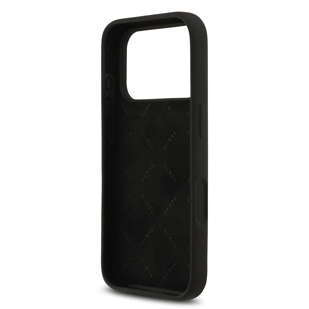 Apple iPhone 17 Pro Kılıf Guess Orjinal Lisanslı Grained Yazı Logolu Kapak Kahverengi
