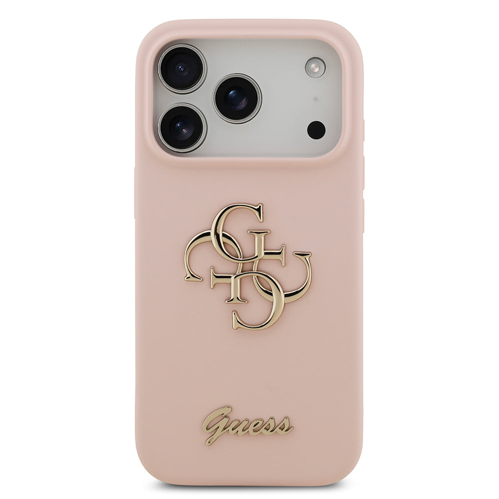 Apple iPhone 17 Pro Kılıf Guess Orjinal Lisanslı Grained Yazı Logolu Kapak Siyah