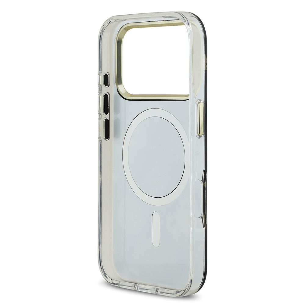 Apple iPhone 17 Pro Case Guess Original Licensed Metal Camera Frame Glitter Mirror Cover Gold
