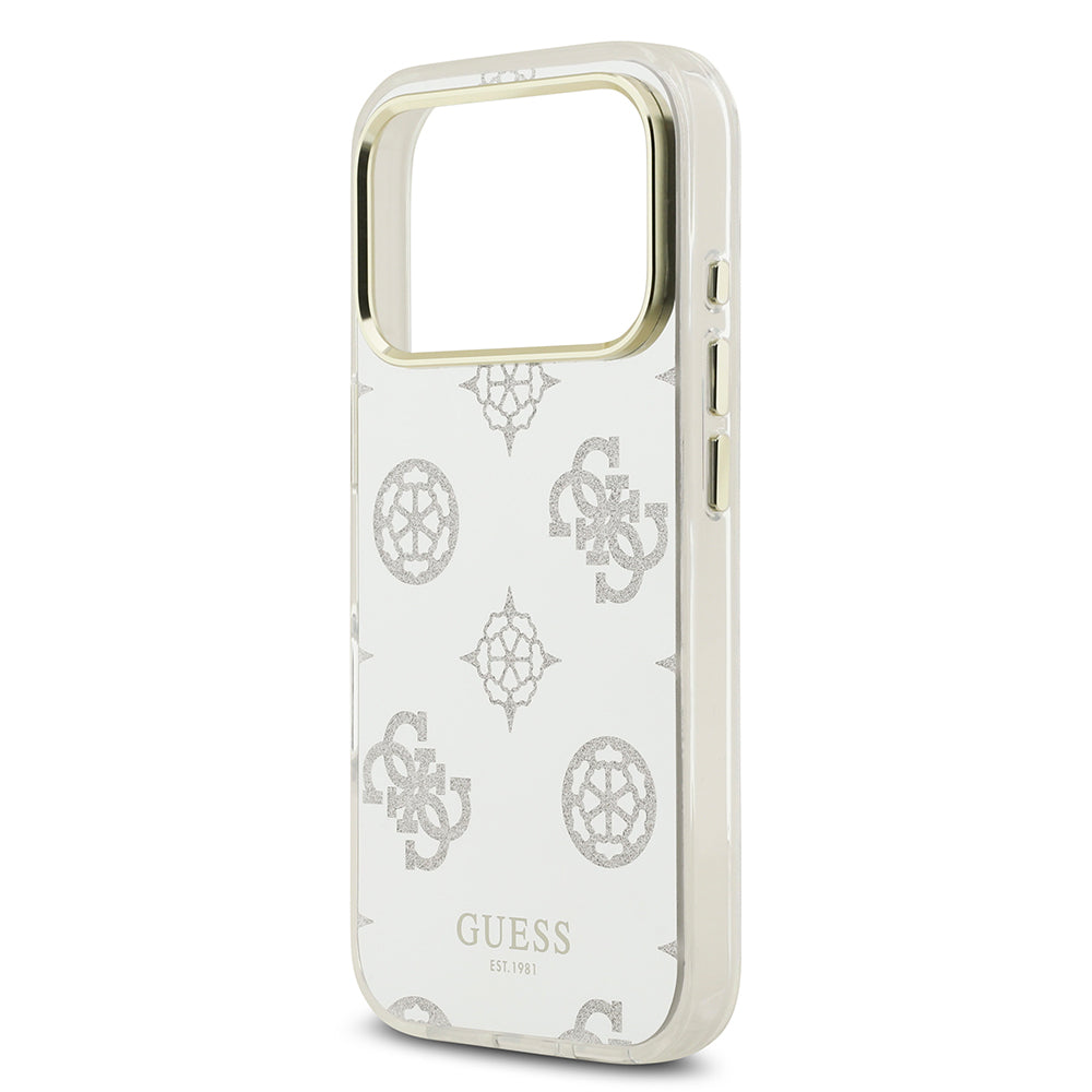 Apple iPhone 17 Pro Case Guess Original Licensed Metal Camera Frame Glitter Mirror Cover Gold