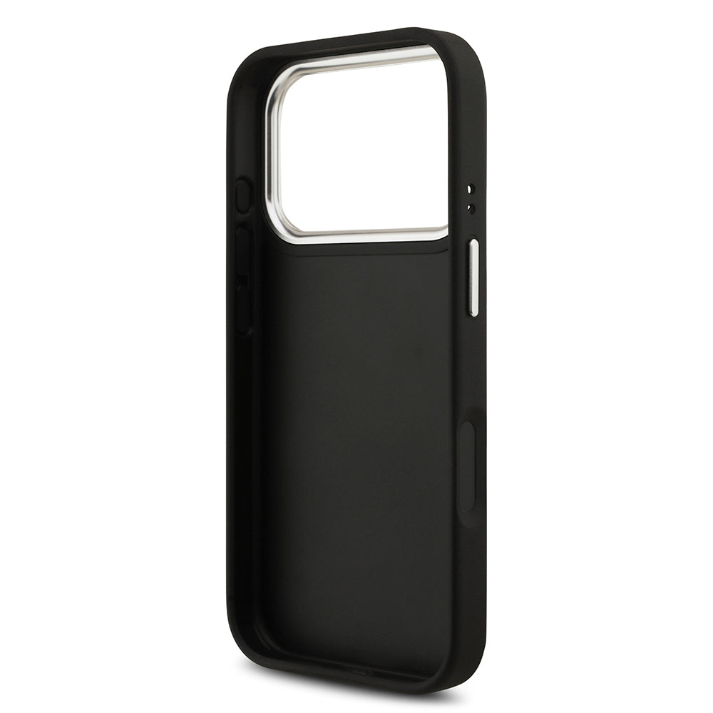 Apple iPhone 17 Pro Case Guess Original Licensed PU Leather 4G Large Metal Logo Design Cover Black