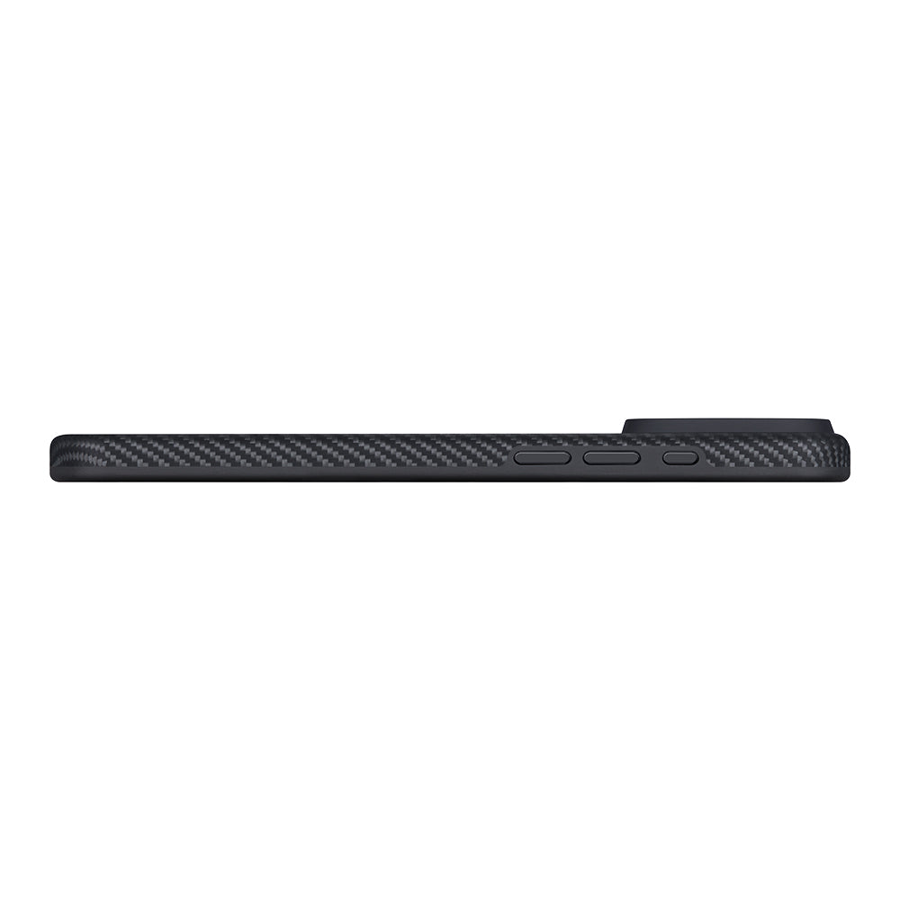 Apple iPhone 17 Pro Case M-safe Charging Feature Aramid Fiber Pitaka Military-Grade Classic Series Black-Grey Twill Cover Black
