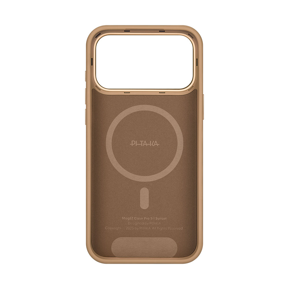 Apple iPhone 17 Pro Case M-safe Charging Feature Aramid Fiber Pitaka Military-Grade Sunset-Moonrise Series Cover Brown