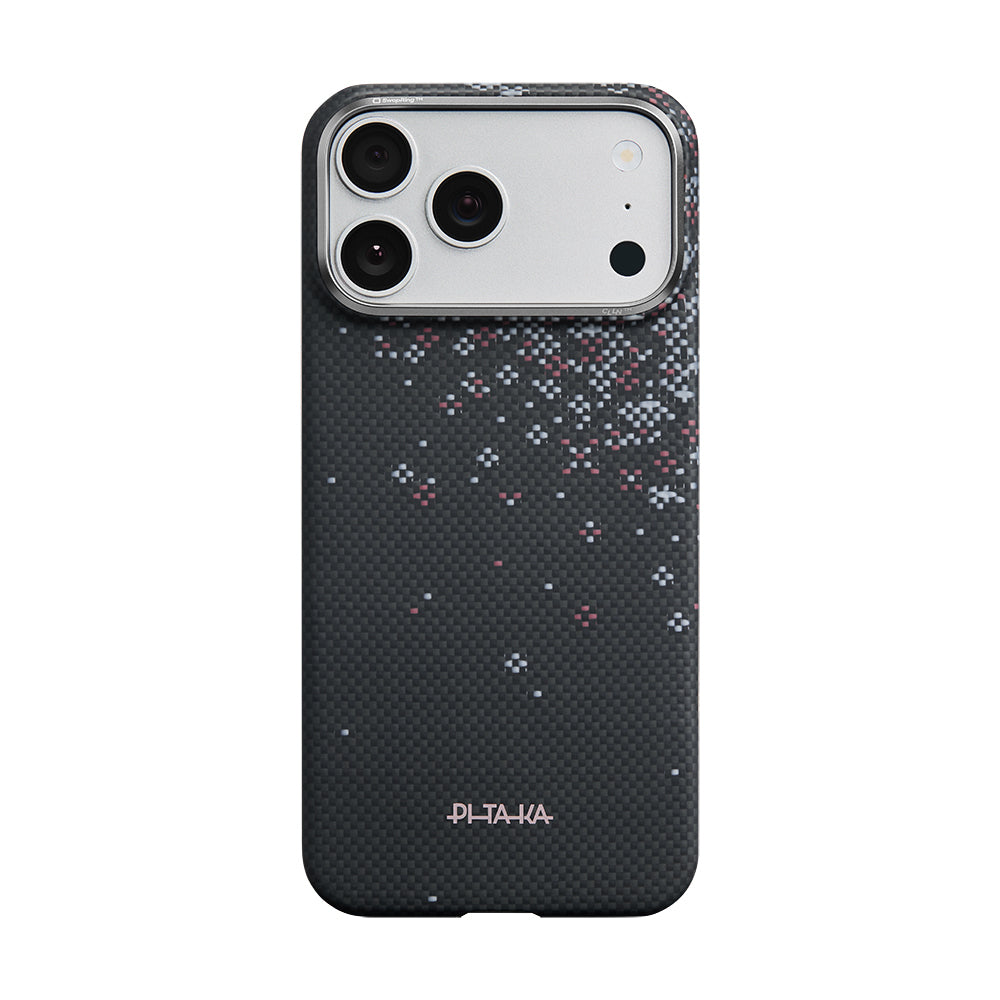 Apple iPhone 17 Pro Kılıf M-safe Şarj Özellikli Aramid Fiber Pitaka Sakura Hours Serisi Kapak