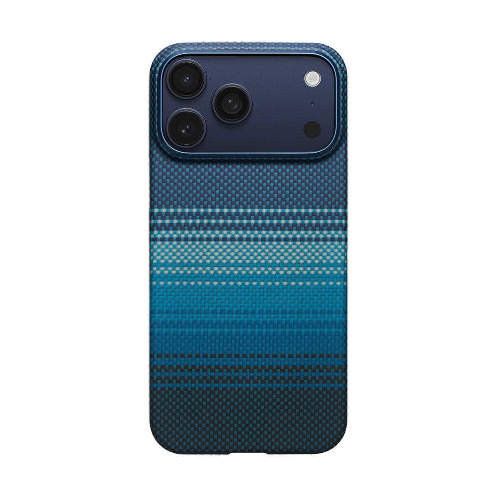 Apple iPhone 17 Pro Case M-safe Charging Feature Aramid Fiber Pitaka Tactile Woven Sunset-Moonrise Series Cover Blue