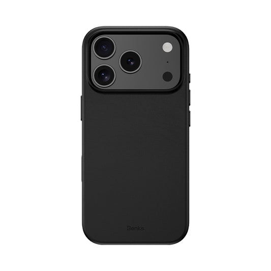 Apple iPhone 17 Pro Case M-Safe Charging Feature Scratch Resistant Benks VitaPro Series PU Leather Cover Black
