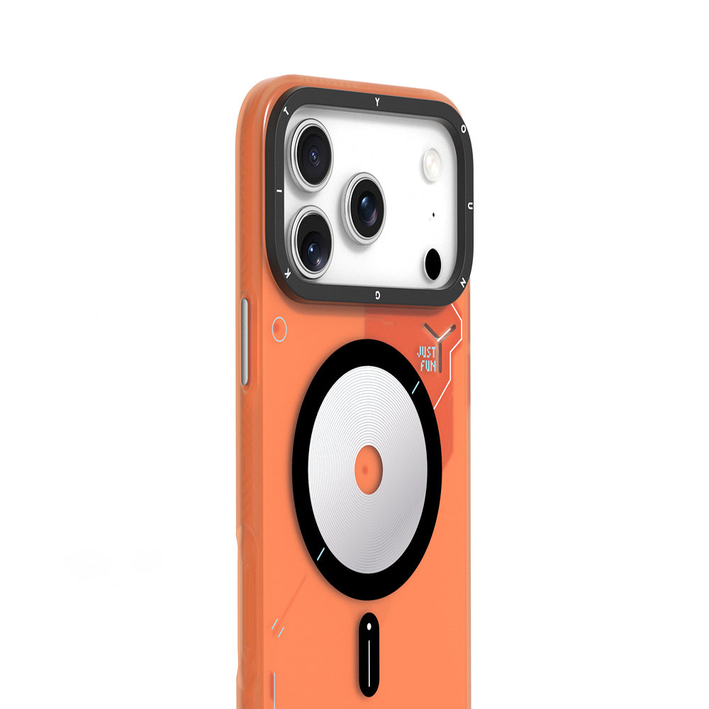 Apple iPhone 17 Pro Case M-safe Charging Feature Disc Pattern Youngkit Disc Battle Cover Gray