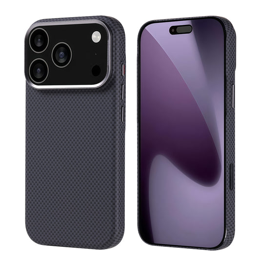 Apple iPhone 17 Pro Kılıf M-safe Şarj Özellikli Karbon Fiber Görünümlü Zore Nekst Kapak Siyah