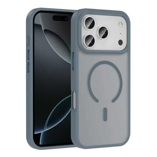 Apple iPhone 17 Pro Case M-safe Charging Feature Matte Back Surface Zore Sio Cover Gray